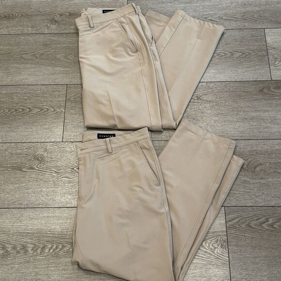 Dunning Mens 36x30 Everbest Golf Performance Straight Leg Flat Front Pants Lot - Picture 1 of 7